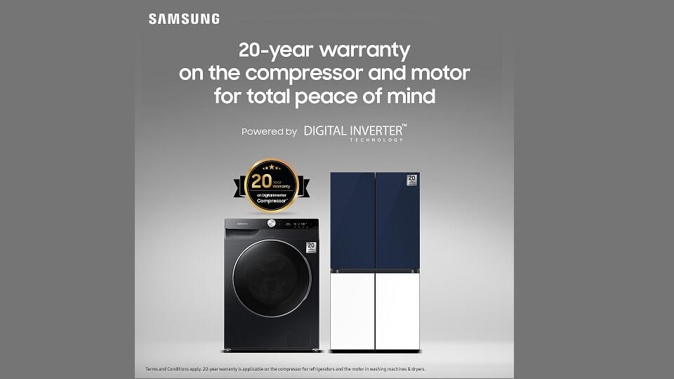 samsung introduces 20year warranty on digital inverter compressors and motors in home